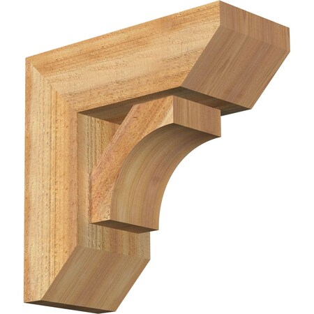Ekena Millwork Westlake Slat Rough Sawn Bracket w/ Offset Brace, Western Red Cedar, 6"W x 14"D x 14"H BKT0604X14X14WTL06RWR